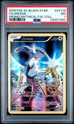 Arceus XY116/99 Mythical Pokemon Collection Black Star Promo Pokemon PSA 7 - Image 1