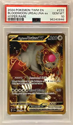Bloodmoon Ursaluna ex PSA 10 Hyper Rare 222/167 Pokemon 2024 - Image 1