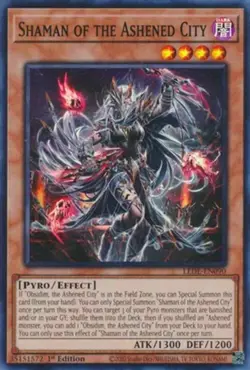 Yugioh! LP Shaman of the Ashened City - LEDE-EN090 - Super Rare - 1st Edition Li - Image 1