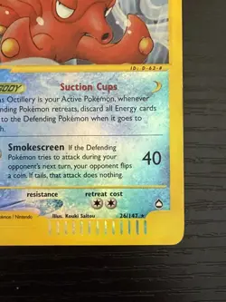 2002 Pokemon TCG Aquapolis Octillery Reverse Holo 26/147 LP/NM - Image 5