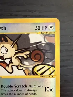 2002 Pokemon TCG Expedition Meowth Base Set Reverse Holo 121/165 LP - Image 4