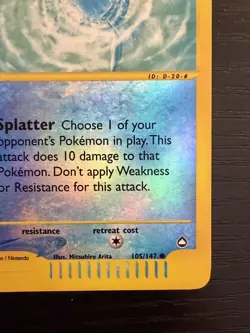 2002 Pokemon TCG Aquapolis Remoraid 105/147 Reverse Holo NM - Image 5