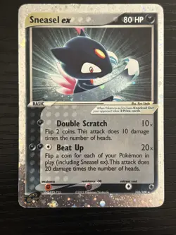 2003 Pokemon TCG Sneasel ex Ruby & Sapphire 103/109 LP w/ swirl - Image 1