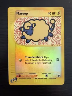 2002 Pokemon TCG Expedition Base Set Mareep 119/165 Reverse Holo NM - Image 1