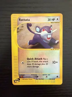 2002 Pokemon TCG Expedition Rattata 128/165 Reverse Holo NM - Image 1