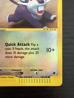 2002 Pokemon TCG Expedition Rattata 128/165 Reverse Holo NM - Image 5