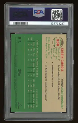 2023 Topps Chrome Platinum Anniversary Corbin Carroll Gold Ref /50 PSA 10 RC - Image 2