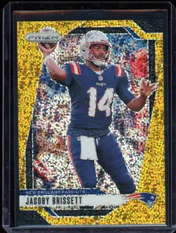 2024 Panini Prizm Jacoby Brissett #194 Gold Sparkle #/24 Cardinals Patriots - Image 1
