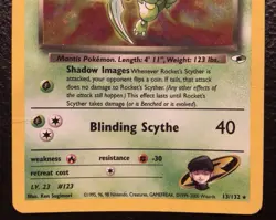 Pokemon Rocket's Scyther Holo Gym Heroes 13/132 WOTC Vintage 2000 - Image 4