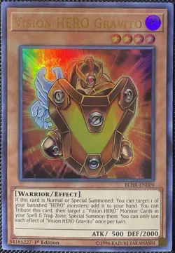 Vision HERO Gravito BLHR-EN009 Battles of Legend: Hero's Revenge 1st Ed Yugioh - Image 1