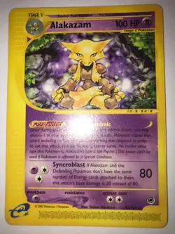 LP⭐ ALAKAZAM Non Holo Rare | Pokemon TCG Expedition Base Set 33/165 2002 - Image 1