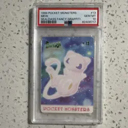 1999 Pocket Monsters Mew Sealdass Fancy Graffiti PSA 10 - Image 1