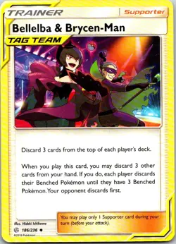 Pokemon TCG Bellelba & Brycen-Man 186/236 Cosmic Eclipse - Image 1