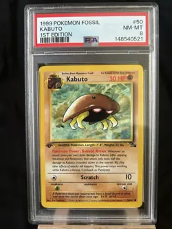 👑Kabuto Fossil First 1st Edition Pokemon TCG PSA 8 50/60 NM MT - King Kabuto 👑 - Image 1