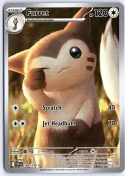 FURRET 2025 POKEMON JOURNEY TOGETHER ILLUSTRATION RARE 168/159 Q0481 - Image 1