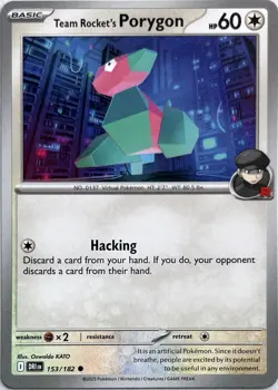 Team Rocket's Porygon 153/182 Common Destined Rivals Pokemon Near Mint - Image 1