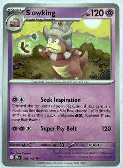 Slowking 58/142 Uncommon Stellar Crown Pokemon Near Mint - Image 1