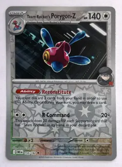 Team Rocket's Porygon-Z 155/182 Destined Rivals Pokemon Reverse Holo NM/M - Image 1