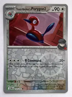Team Rocket's Porygon2 154/182 Common Destined Rivals Pokemon Reverse Holo NM/M - Image 1