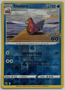 Slowbro 020/078 Uncommon Pokemon GO Pokemon Reverse Holo Near Mint - Image 1