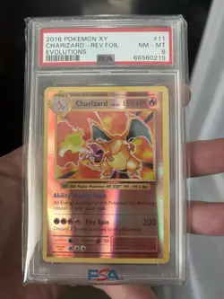 PSA 8 Charizard NM-MT 11/108 XY Evolutions Reverse Holo Rare Pokemon 2016 - Image 1