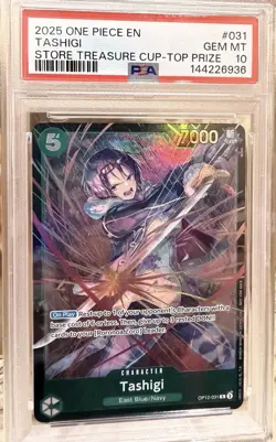 2025 ONE PIECE PROMOS #031 TASHIGI STORE TREASURE CUP-TOP PRIZE PSA 10 - Image 4