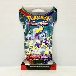 1x Scarlet & Violet Base Miraidon Sealed Pokemon Card Sleeved Booster Pack - Image 1