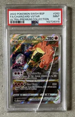 2022 Pokemon BSP FA Charizard VStar SWSH262 PSA MINT 9 CRACKED CASE NO CARD DMG - Image 1