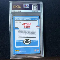 2023 Donruss Optic Jayden Reed Wave /300 Packers PSA 9 Auto PSA 9 Rated Rookie - Image 2