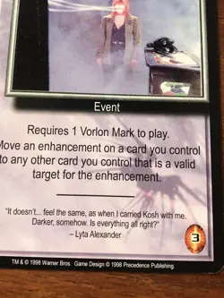 COVERING WEAKNESSES BABYLON 5 CCG RARE CARD NEAR MINT NEVER PLAYED THE SHADOWS - Image 3