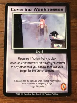 COVERING WEAKNESSES BABYLON 5 CCG RARE CARD NEAR MINT NEVER PLAYED THE SHADOWS - Image 5