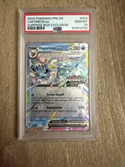 Pokemon TCG Vaporeon EX 023/131 Holo Prismatic Evolutions Stamped Promo Psa 10 - Image 1