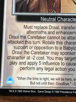 DRAAL THE CARETAKER BABYLON 5 CCG RARE CARD NEAR MINT UNPLAYED SEVERED DREAMS - Image 3