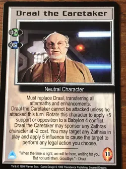 DRAAL THE CARETAKER BABYLON 5 CCG RARE CARD NEAR MINT UNPLAYED SEVERED DREAMS - Image 4