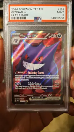 2024 POKEMON TEF EN-TEMPORAL FORCES ULTRA RARE #193 GENGAR EX PSA 9 - Image 1