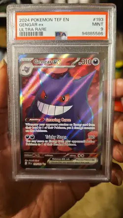 2024 POKEMON TEF EN-TEMPORAL FORCES ULTRA RARE #193 GENGAR EX PSA 9 - Image 3