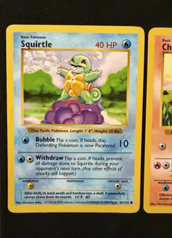 Pokemon TCG Shadowless Base Set Starter Trio - Charmander Bulbasaur Squirtle - Image 2