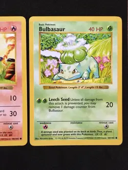 Pokemon TCG Shadowless Base Set Starter Trio - Charmander Bulbasaur Squirtle - Image 4
