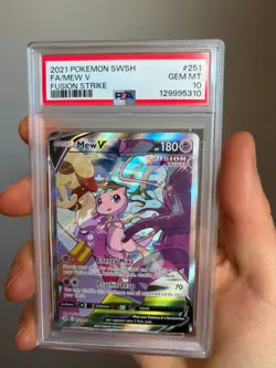 2021 POKEMON SWORD & SHIELD FUSION STRIKE #251 FULL ART/MEW V PSA 10 - Image 1