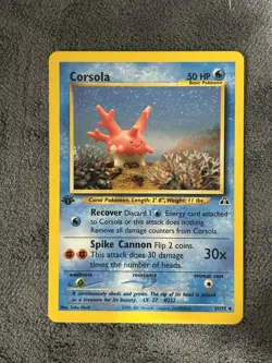 Corsola 37/75 Neo Discovery 1st edition vintage Pokemon NM Mint! - Image 1
