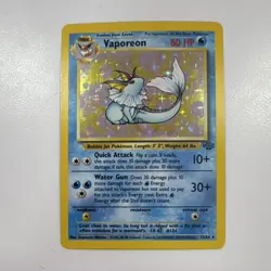 Pokemon Vaporeon Jungle 12/64 Holo Rare 80 HP Unlimited 1999 Card - Image 1