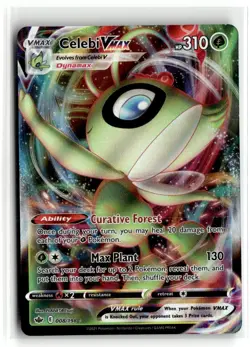 2021 Pokmeon - Sword & Shield Chilling Reign Celebi VMAX #8/198 - Image 1