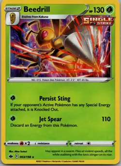 Beedrill 003/198 Holo Rare Chilling Reign Pokemon Holo Near Mint - Image 1