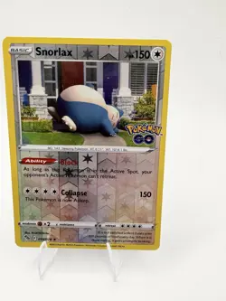 2022 Pokemon Snorlax 055/078 Pokemon GO Reverse Holo Rare TCG NM - Image 1