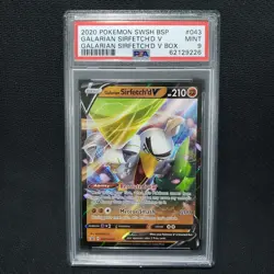 2020 Pokemon: GALARIAN SIRFETCH'D V SWSH043 - [Black Star Promo] - Mint - PSA 9 - Image 1