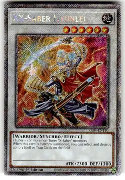 XX-Saber Hyunlei 1st Edition Platinum Secret Rare RA04-EN140 Yu-Gi-Oh! - Image 1
