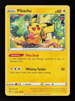 Pikachu 052/196 Common Lost Origin Pokemon Near Mint - Image 1
