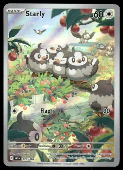 Pokemon Cards Starly 221/198 Scarlet & Violet Illustration Rare NM - Image 1