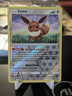 Pokemon TCG Eevee Card 101/149 S&M Base Set Reverse Holo Common - Image 1