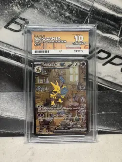 Pokemon TCG Alakazam EX 201/165 Scarlet & Violet 151 Card Ace Grade 10 - Image 1